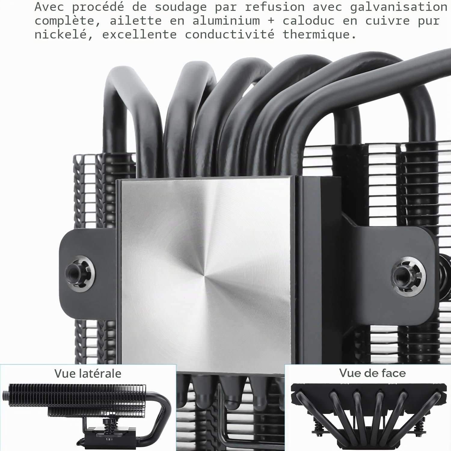 Thermalright AXP120-X67 BLACK ARGB Refroidisseur d'air de processeur faible encombrement avec ventilateur TL-C12015B-S PWM droit 120 mm 6 caloducs 67 mm de hauteur pour AMD AM4/Intel LGA 1700/1150