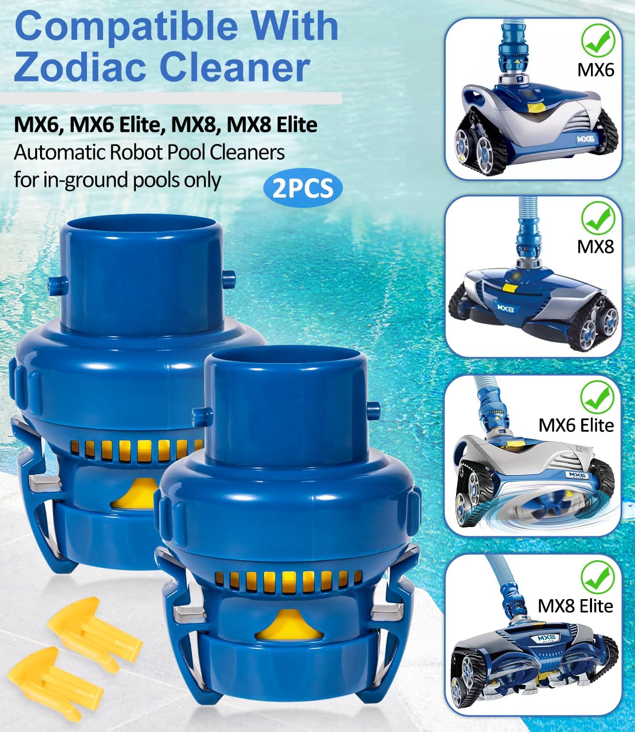 FRV100 Flow Regulator Valve Replacement fit for Zodiac MX6 MX8 Elite Series In Ground Automatic Suction Robot Pool Cleaner Parts (2-PACK)