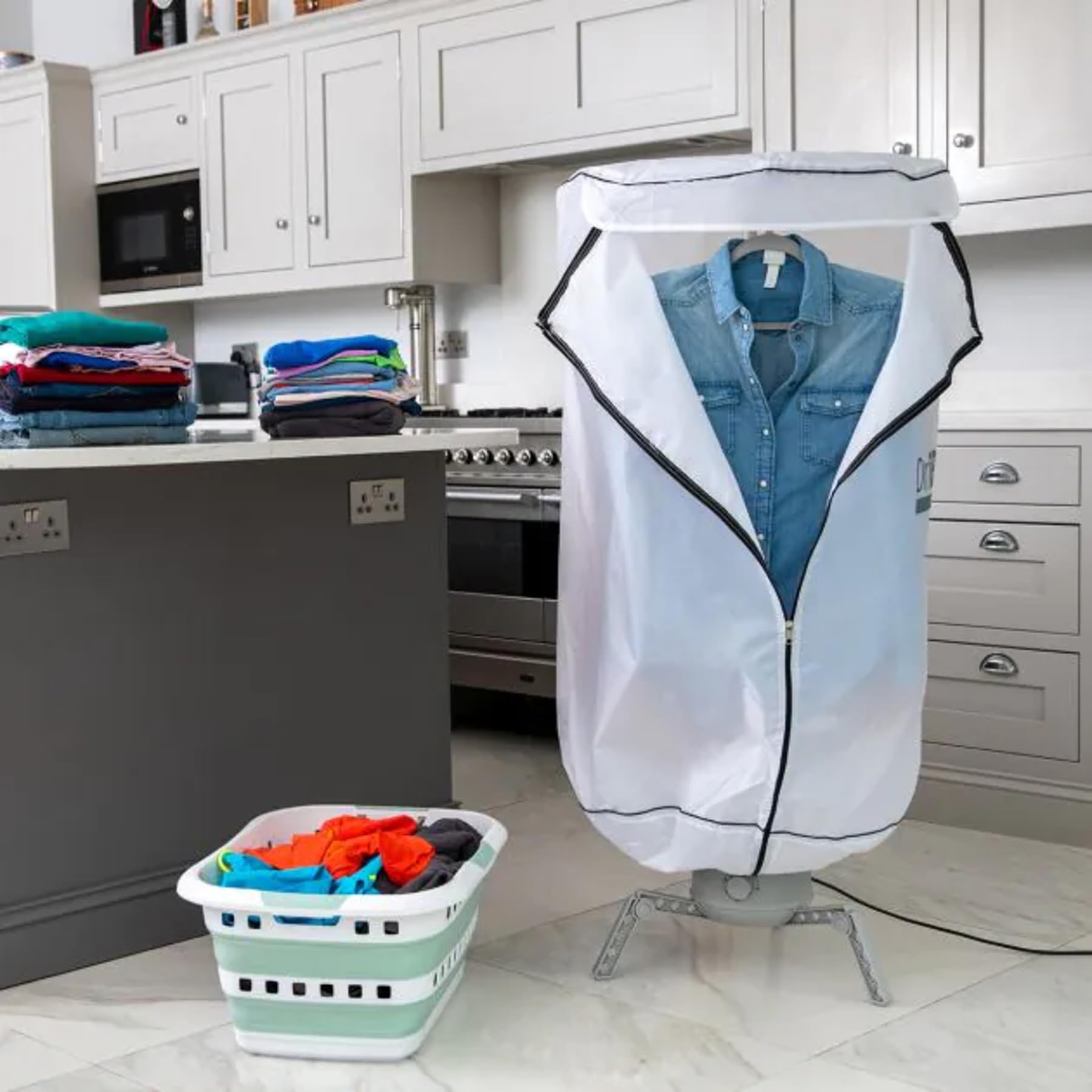 JML DriBUDDI Compact Electric Clothes Dryer - Heated Clothes Airer with Cover for Laundry Drying, Portable Rack Holds 10Kg of Clothing - Saves Ironing Packs Away Easily, For Line Dried Clothes Indoors — view 7