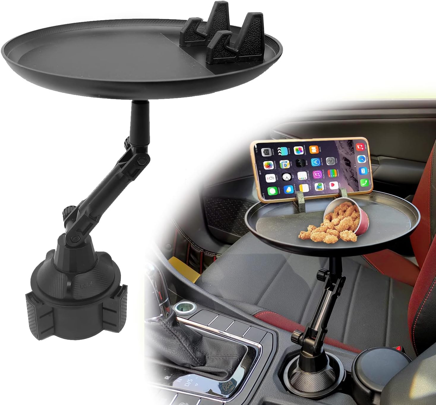 Car Cup Holder Swivel Tray, Perfect Car Food Tray with