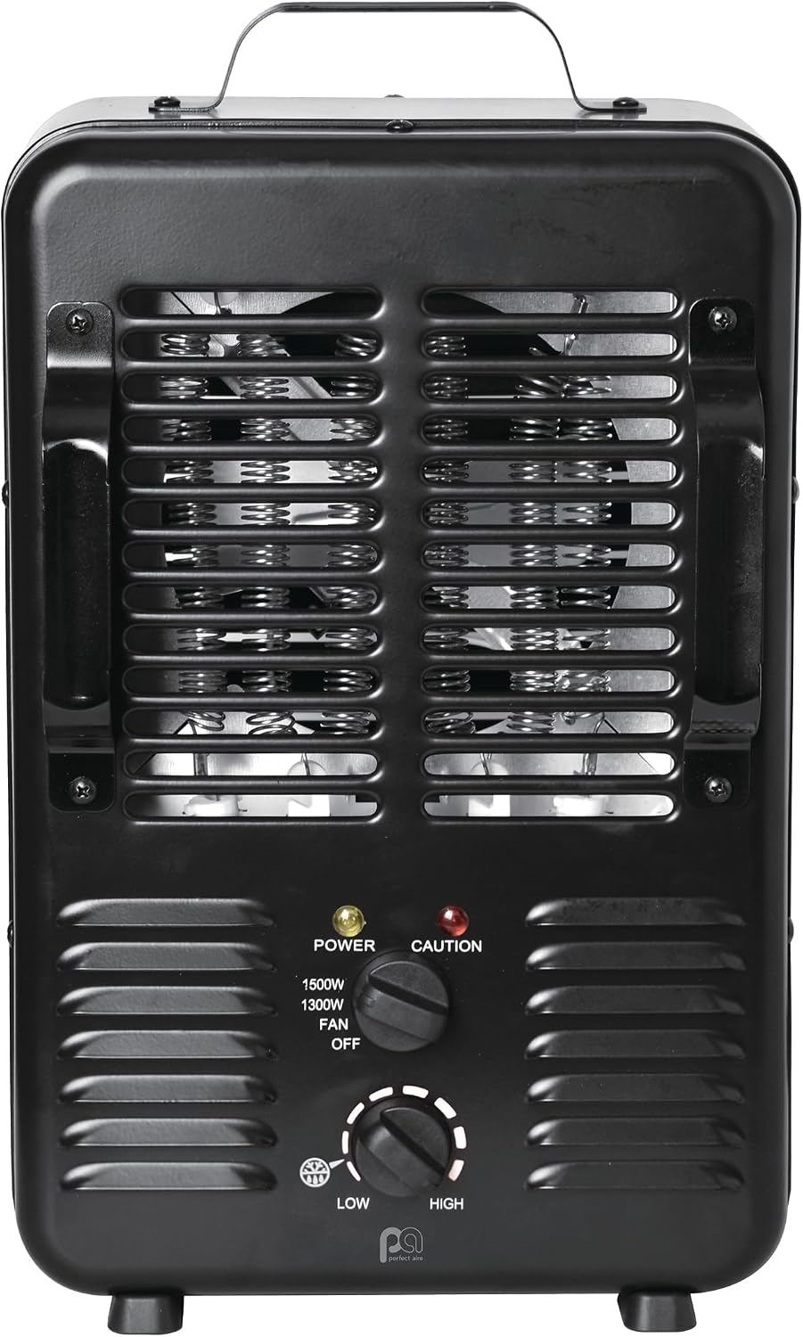 Perfect Aire Milkhouse Electric Space Heater, 1500W Portable Utility Heater with Adjustable Thermostat, Tip-Over & Overheat Protection, High/Low Heat Settings for Garage and Shed