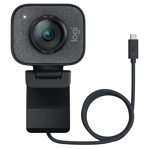 Logitech StreamCam 1080P HD 60fps Streaming Webcam Full HD Camera with USB-C & Integrated Microphone for Live Streaming and Content Creation - Graphite - 960-001280 (Renewed)