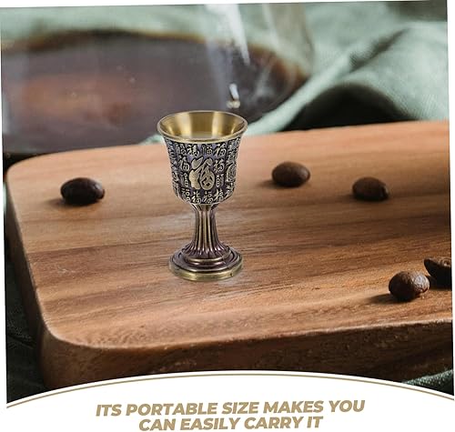 Miniatura 7 de Cáliz de bronce de cáliz de cáliz de altar de diseño vintage Copa de vino para ceremonia Taza de latón hecha a mano para regalo de boda
