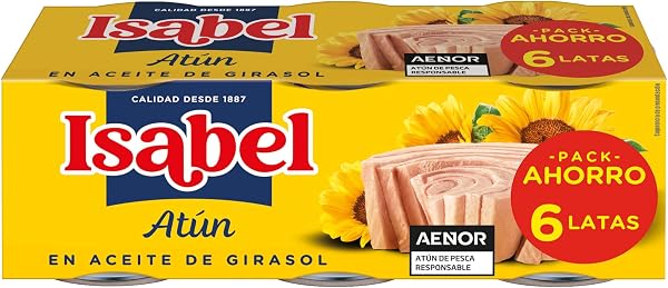 Isabel Atún Aceite Girasol - Paquete de 6 x 65 gr - Total: 390 gr - 2