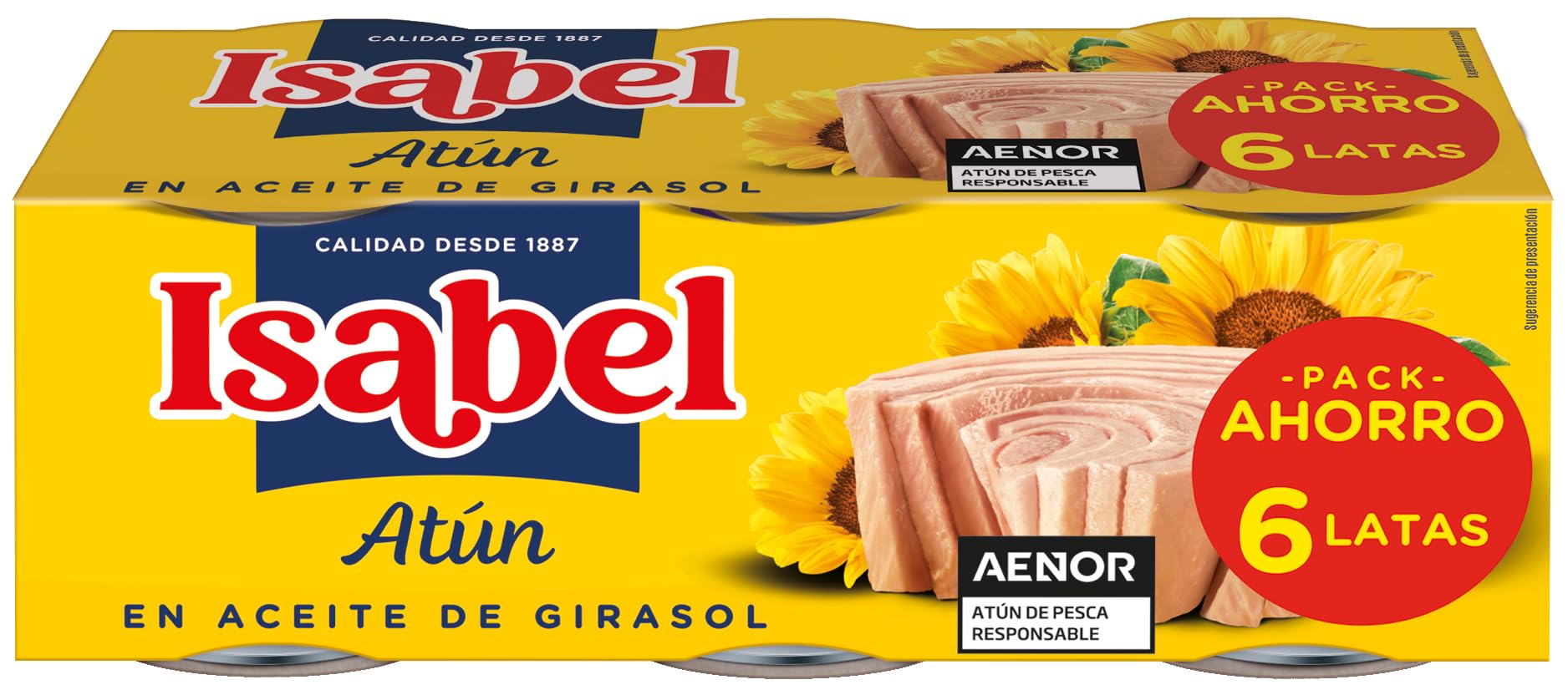 Isabel Atún Aceite Girasol - Paquete de 6 x 65 gr - Total: 390 gr