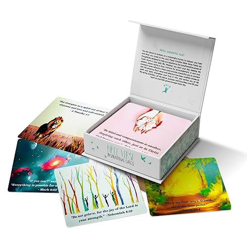 HALD Christian Bible Verse Cards, 60 Dual-Sided Scripture Cards with