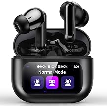 Thunelec Wireless Earbuds with Touch Screen, 2026 New Bluetooth 5.4 Headphones with ANC/ENC Mic, 50H HiFi Stereo Ear Buds with 5 EQ Modes, Transparency Mode, IPX7 Earphones for Running/Fitness, Black