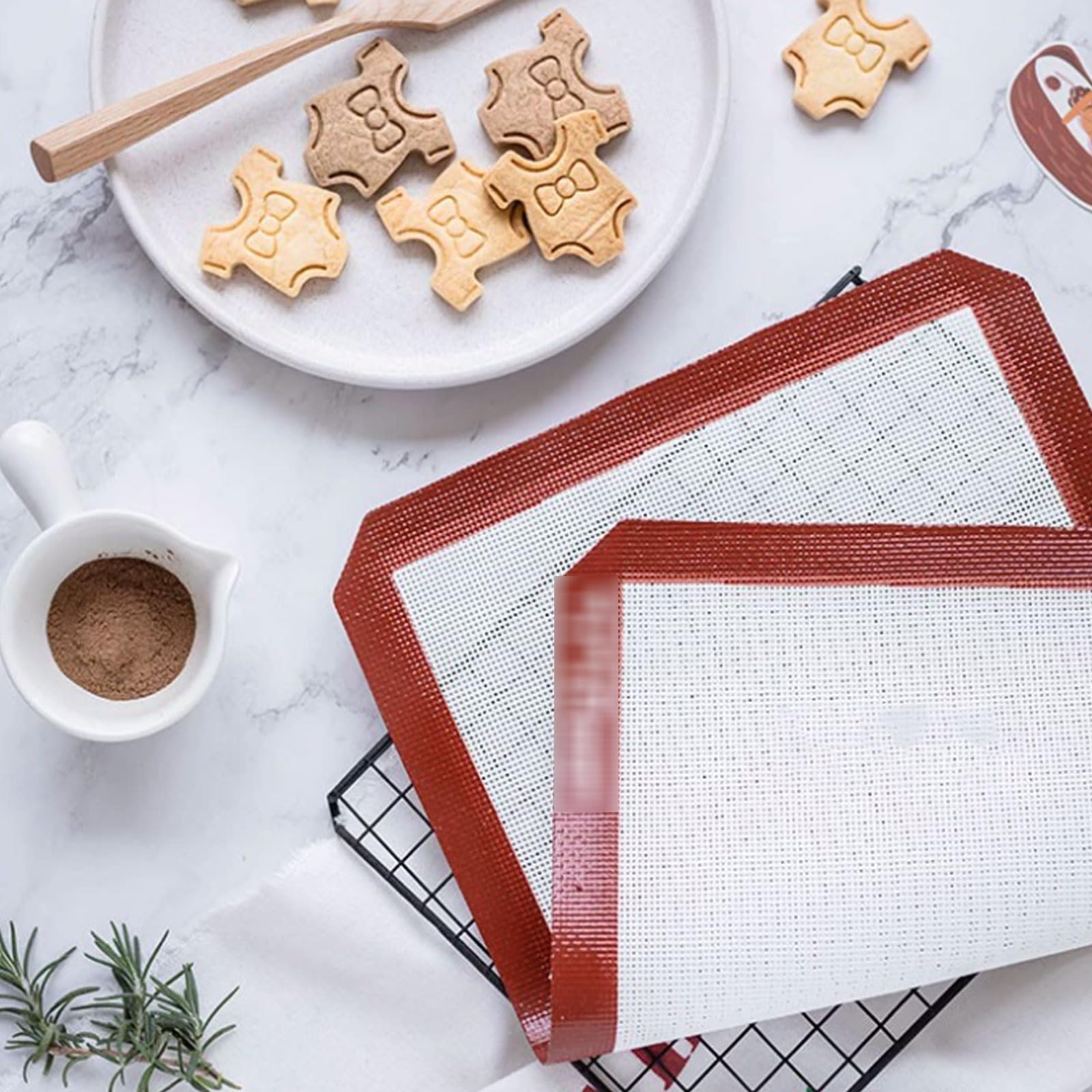 Réutilisable Tapis de cuisson en silicone et fibre de verre, creux, polyvalent, facile à nettoyer, réutilisable, épais Ne colle pas(M)