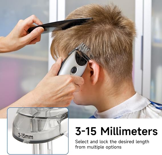 3-15mm Hair Clipper Comb Replacement for HC5610 HC5630 HC5632 HC5690 HC5691 | HC7650 Hair Trimmer Attachment Beard Comb Adjustable Professional Accessory for Men ( Clear )