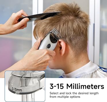 3-15mm Hair Clipper Comb Replacement for HC5610 HC5630 HC5632 HC5690 HC5691 | HC7650 Hair Trimmer Attachment Beard Comb Adjustable Professional Accessory for Men ( Clear )
