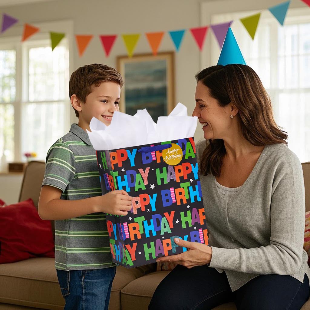 Bobobag 2 x 41,9 cm große Geschenktüte mit Seidenpapier für Geburtstagsparty (Luftballons)