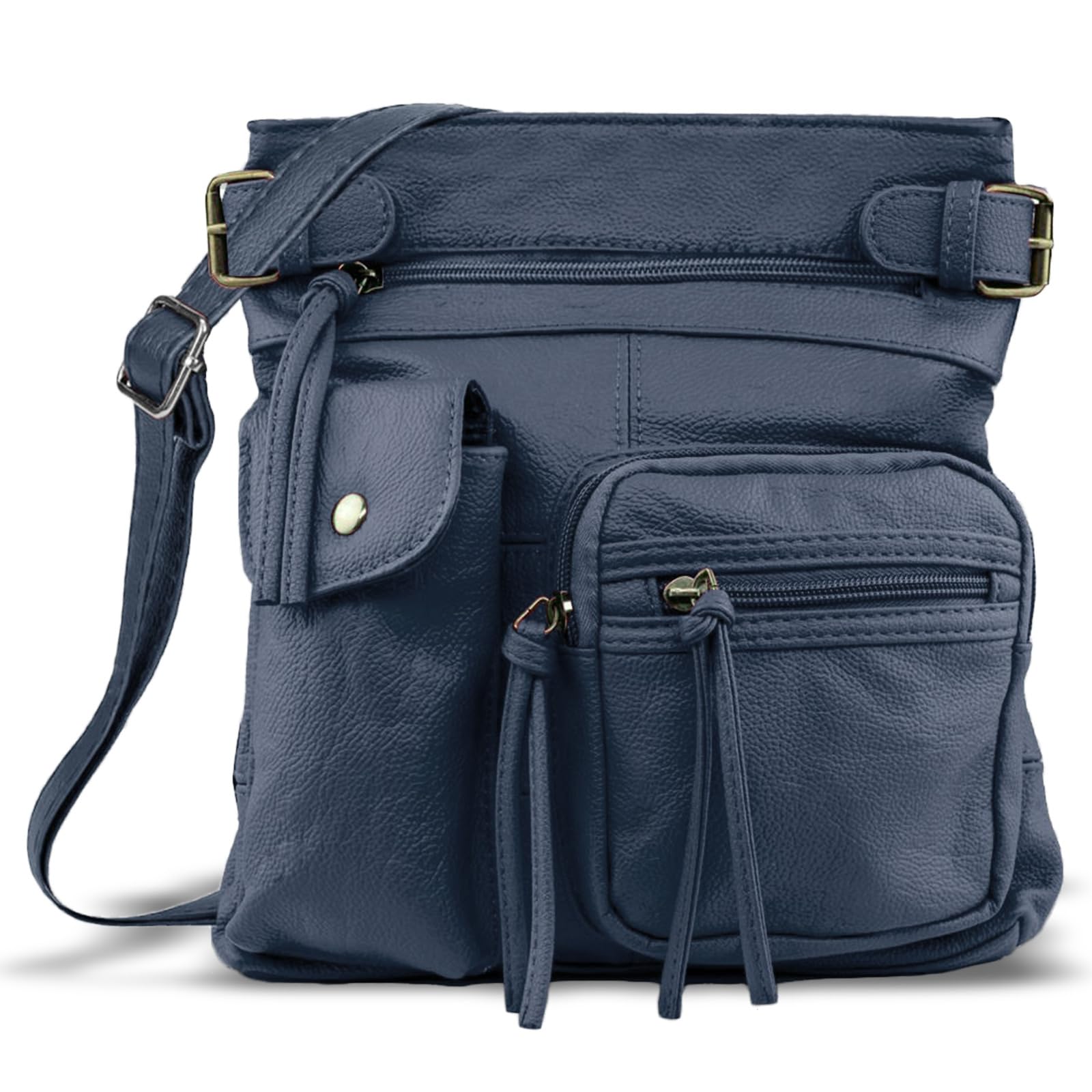 Krediz Leather Crossbody purses for Women, Soft & Durable Purses for Women Trendy, Multi Pocket travel bag, Adjustable Strap