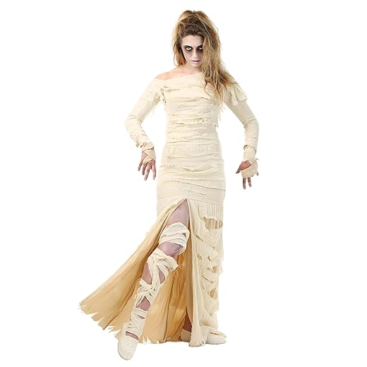 Women's Full Length Mummy Costume Bandaged Mummy Dress Adult - XL