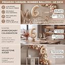 Atpata Funky #6 Elegant Caramel Colour JUMBO 40 INCH Number Balloons Set | 0 to 9 Digit Shapes | Decorative Balloons for Milestones & Celebrations gallery image