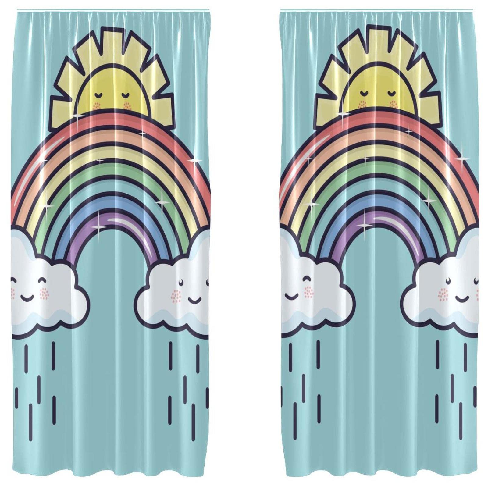 Cortinas de nubes de dibujos animados que regulan la luz en salón y cuarto infantil