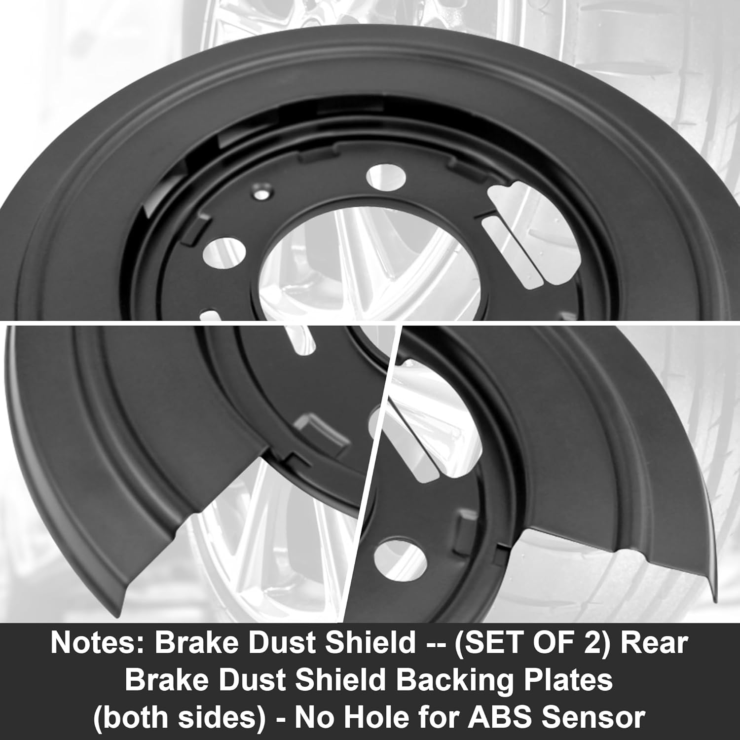 924-212 Rear Brake Dust Shield Backing Plates For 2000-2005 Ford Excursion For 1999-2010 Ford F250 Super Duty For 1999-2015 Ford F350 Super Duty For 2011-2014 Ford F450 4C3Z-2209-AA