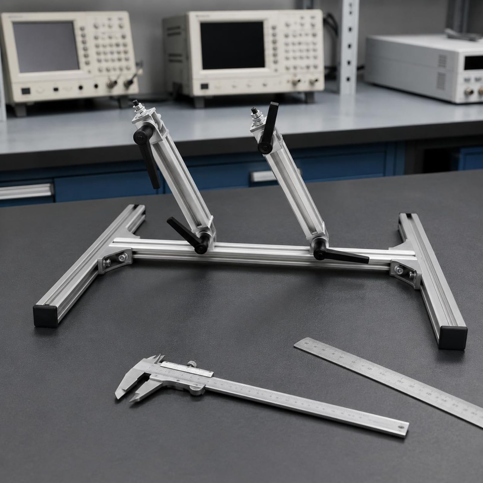 Almencla Soporte Ajustable Universal con Ventosa de Aluminio Brazo con Conector Giratorio y Base de Ventosa Adecuado para Montaje de , Soporte De Doble Columna