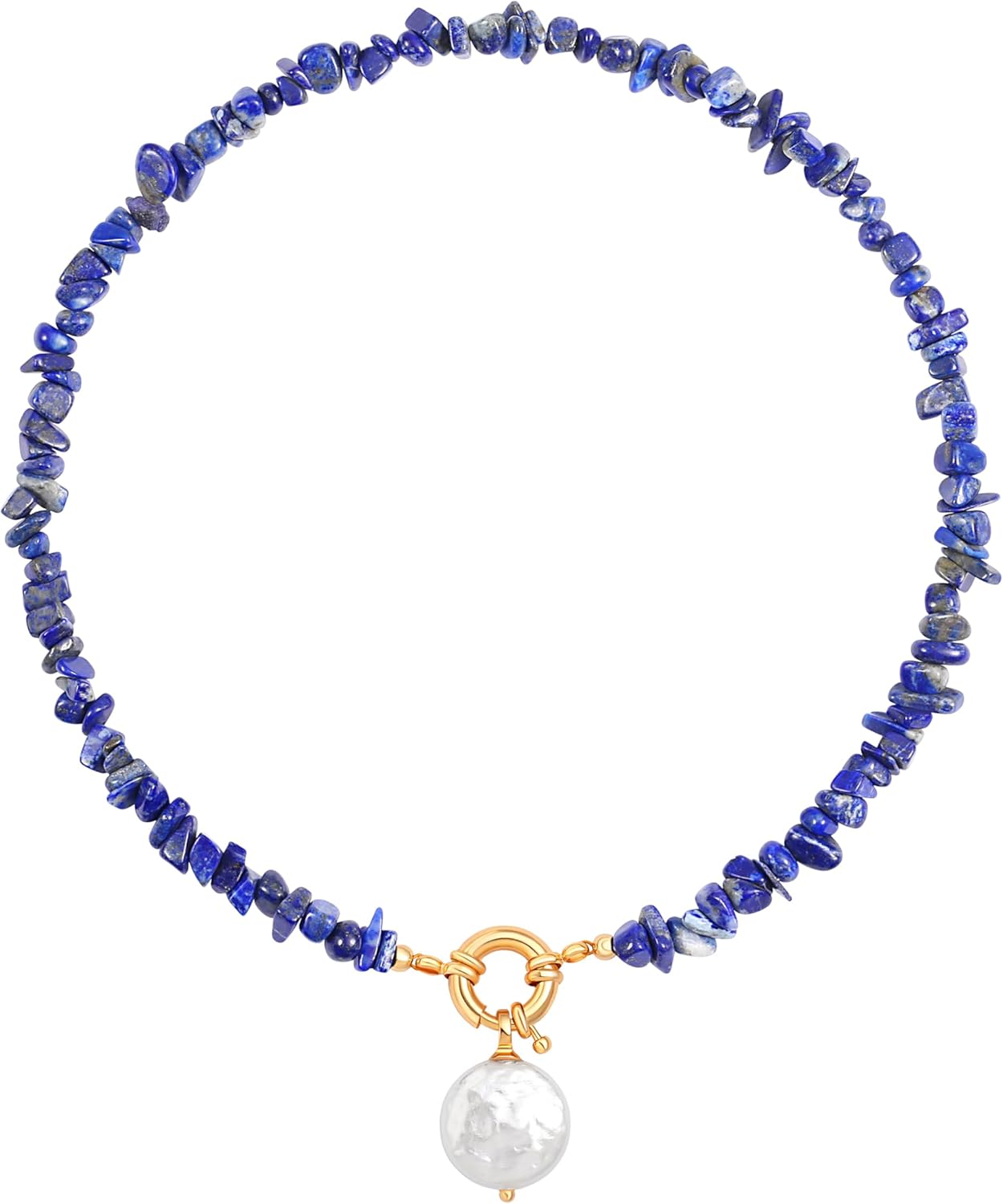 Aobei Pearl 18K Gold Plated Pendant Necklace for Women Dainty Gold Chain Choker Love Heart Disc Coin Pearl Cross Toggle Jewelry