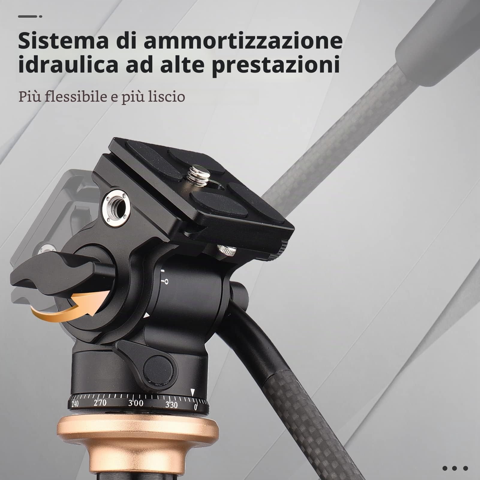 Andoer Testa a sfera panoramica con vite da 1/4", manico rimovibile, 2 piastre a sgancio rapido, portata 10 kg/22 lbs