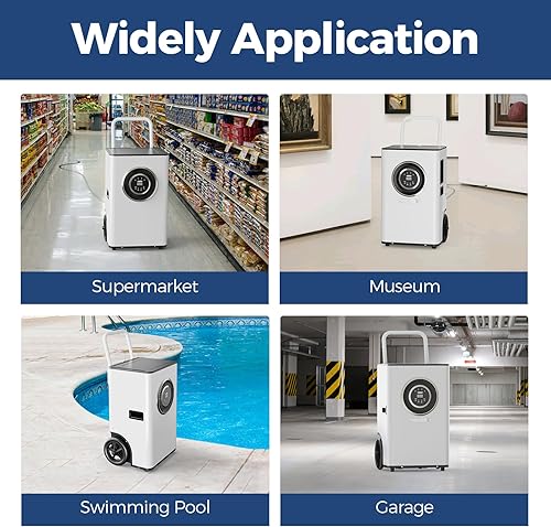 Miniatura 8 de ALORAIR Deshumidificador comercial 170PPD con bomba y manguera de drenaje, deshumidificadores industriales SLGR Tech, para restaurar daños por agua,