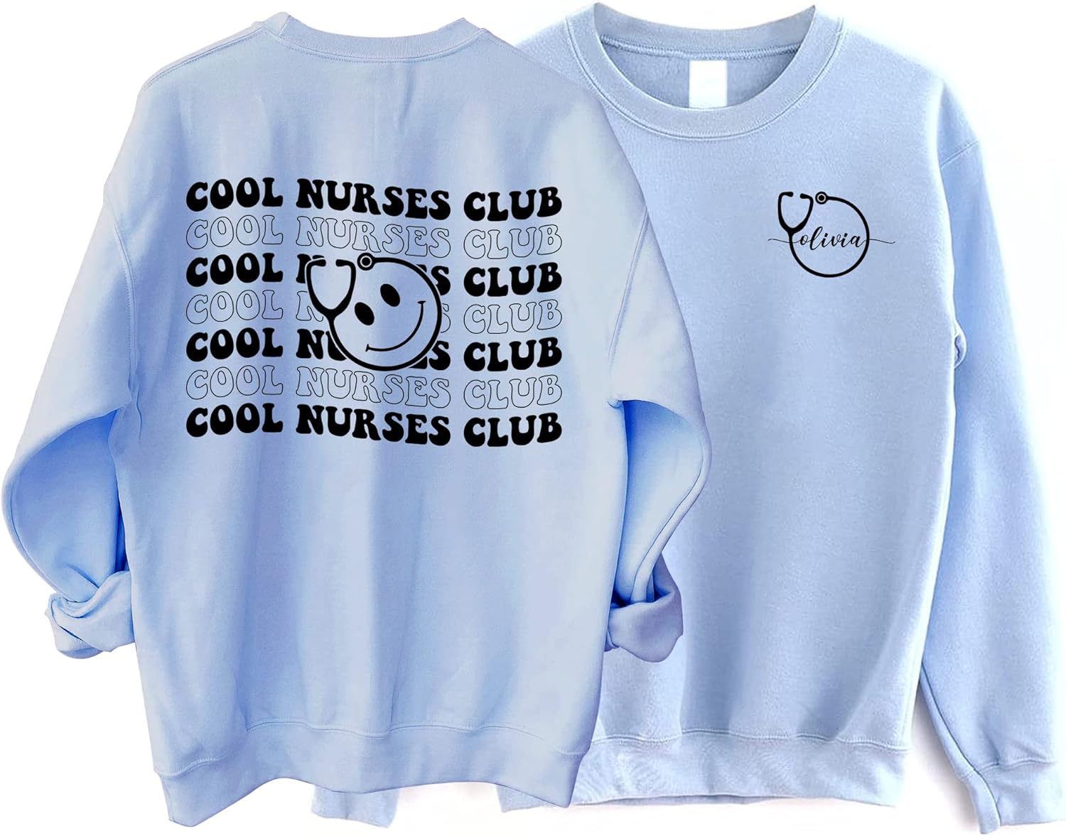 SPYRAMID Cool Nurse Club Sweatshirt - Custom Name Nurse Sweatshirt, student nurse sweatshirt, Nurse Crewneck Sweatshirt