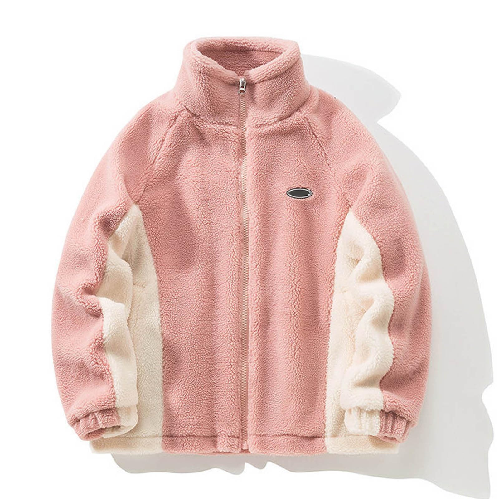 Chaqueta Hombre - Chaqueta de Manga Larga Engrosada de Lana cálida de Color de Contraste Casual de Moda de otoño e Invierno para Hombre