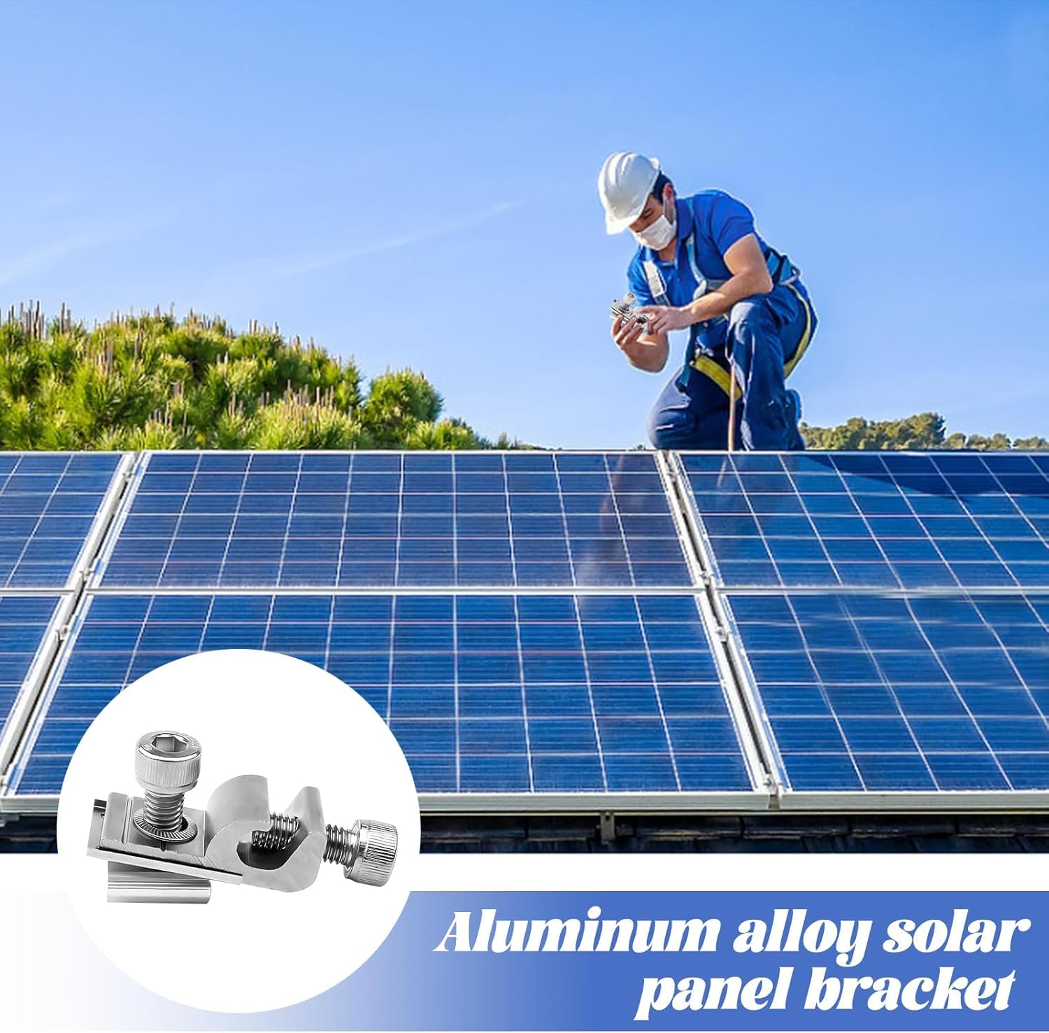 10 Stück Solarpanel Erdungsklemme, Solar Montage System Erdungsösen, Standard Solarpanel Erdungsclip für Solarpanel Halterung PV Modul Photovoltaik Unterstützung