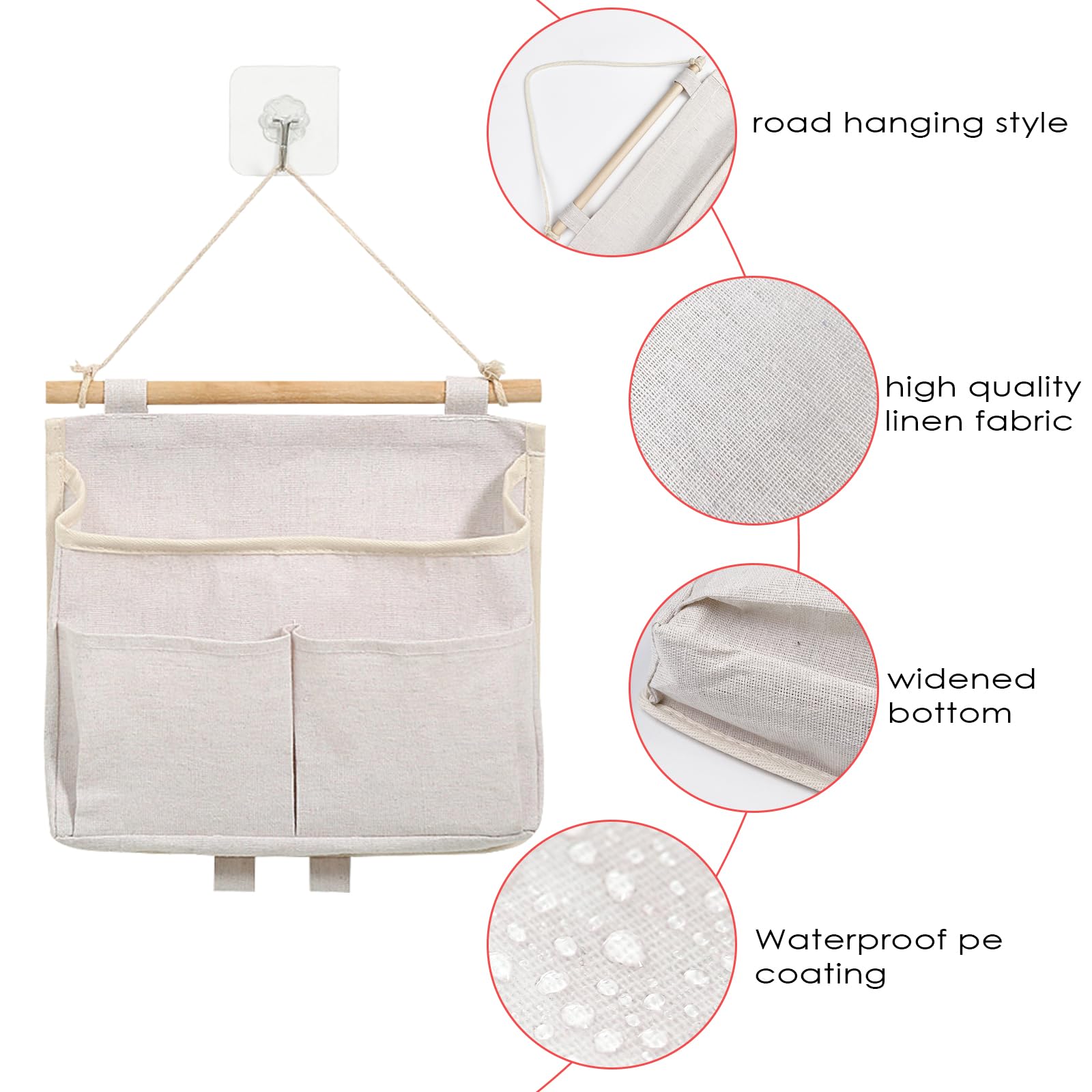 2 Hängeorganizer Mit Aufhänge-Set - Stauraum Für Tür & Wand