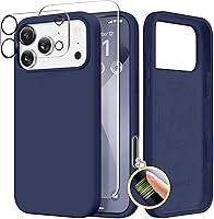 Vista 246 de GONEZ Funda de silicona para iPhone 14 Pro Max, compatible con MagSafe, con protector de pantalla + protector de lente de cámara, silicona líquida a