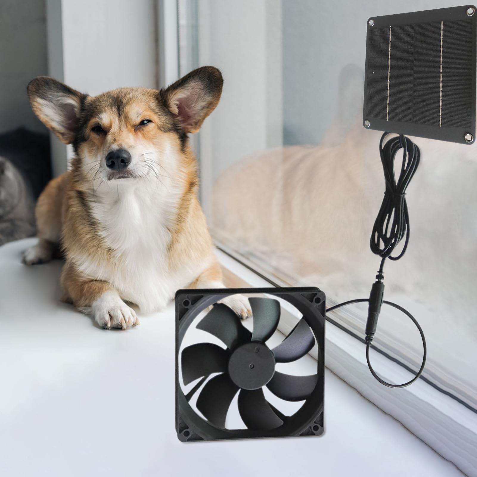 Ventilateur Solaire Extracteur pour Poulailler 20W Étanche | Ventilation Solaire Extracteur,Ventilateur pour Chenil Serre Garage Toit et Grange pour Animaux