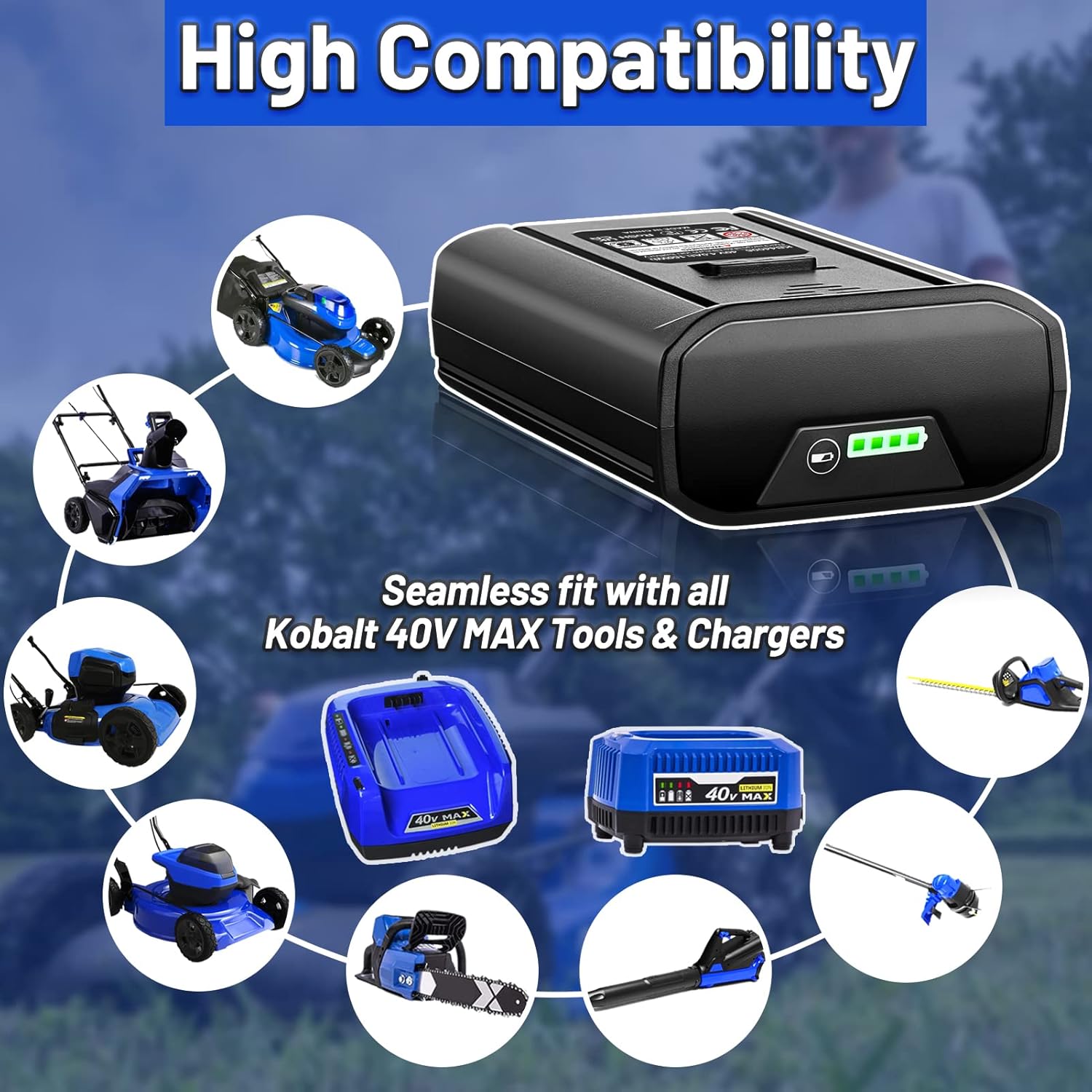 TenHutt 【3rd-Generation】 4.0Ah 40V Replace Battery for Kobalt 40V MAX 2540C-06 High Capacity Lithium-ion Battery KB440-03 KB2540C-06 KB640-03 KB240-06 for Cordless Power Tools
