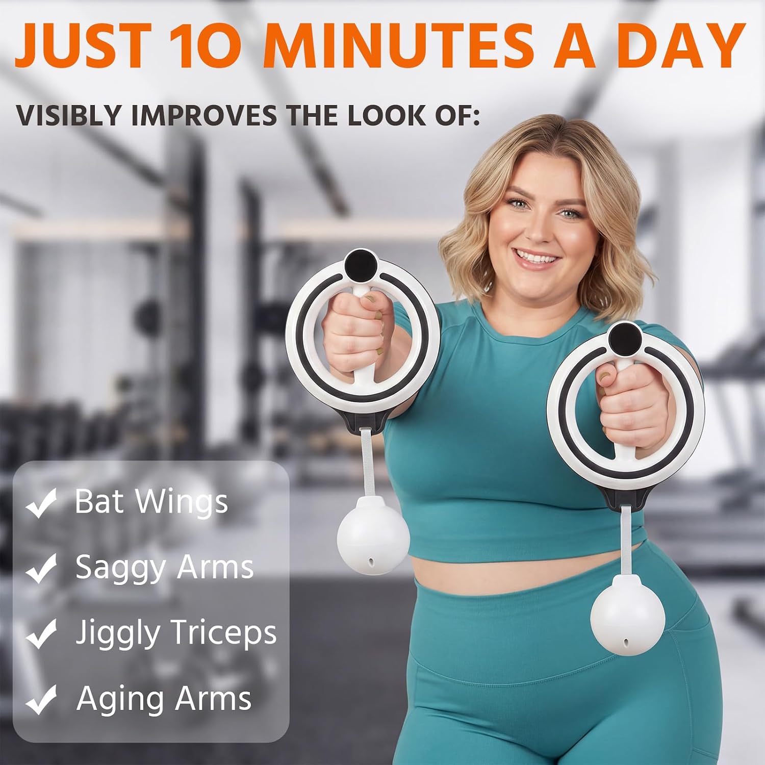 2 Pack Arm Exerciser Hoop 360° Rotating Forearm Trainer, Portable Flabby Arm Shoulder Workout Equipment for Home Office Men Women Upper Body Fitness
