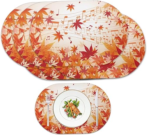 Miniatura 34 de Juego de 6 manteles individuales lavables para mesa de comedor, resistentes al calor, mesa de cocina, decoración del hogar, lavable, ovalada, de