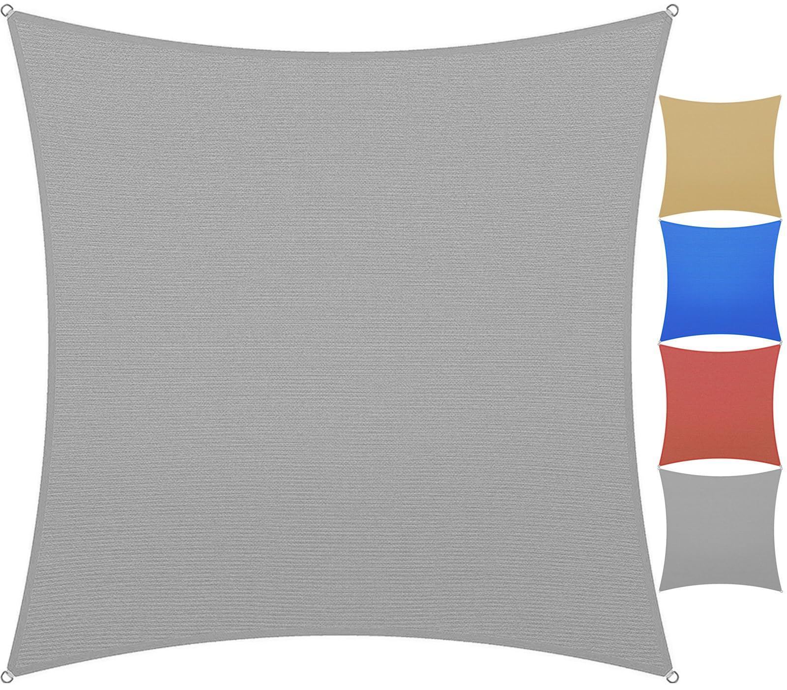 Voile d'ombrage rectangulaire 4x6m gris en toile HDPE 160g/m²