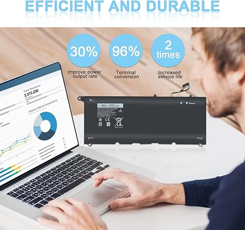 Miniatura 6 de Ymawetia - Batería de repuesto para laptop Dell XPS 13 9360 Series compatible con P54G002 0RNP72 0TP1GT 0PW23Y 13-9360-D1605G D1605T D1609 D1609G