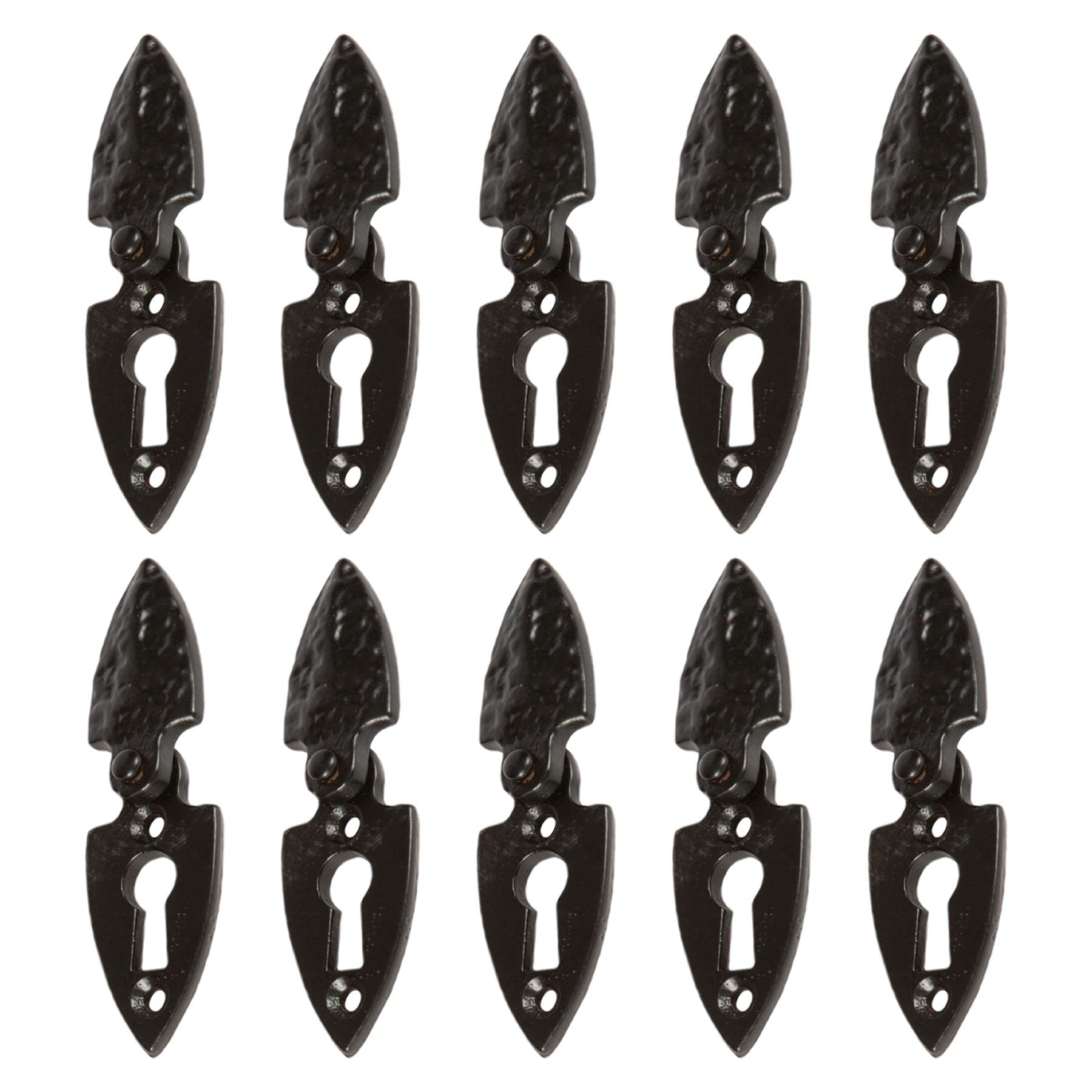 Hammer and Tongs - Arrowhead Escutcheon Plate with Cover - W30mm x H55mm - Black - Pack of 10