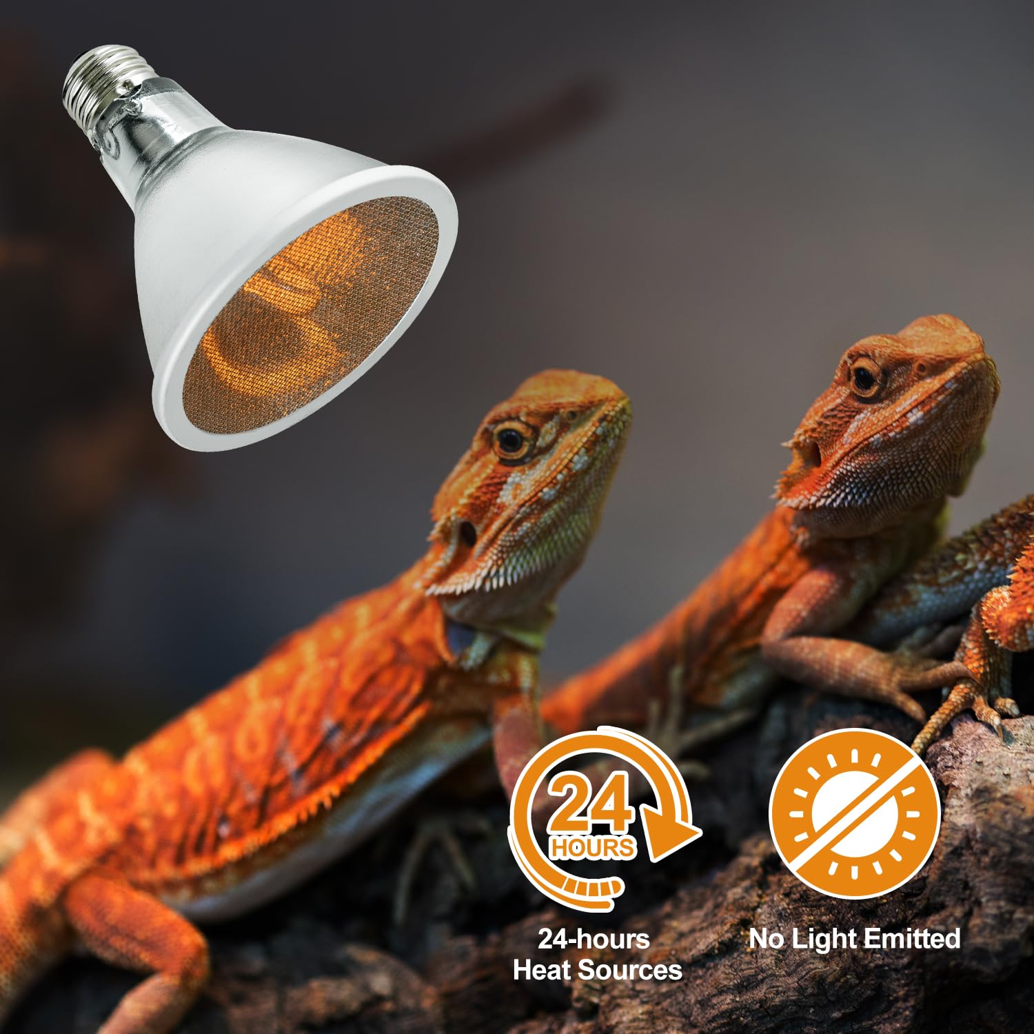 REPTI ZOO Reptile Basking Heat Lamp Bulb, 100W Splashproof Energy Saving Deep Heater Non-Luminous Carbon Infrared Heat Bulb for Reptile Amphibians - image 5