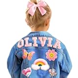 Personalized Kids Denim Jacket with Names, Custom Jeans Jacket, Girl Toddler Clothes 1-10T, Spring&Fall Jackets, Boys' & Girls' Outerwear, 1-10 Years Old Girls Boys Birthday Christmas Gifts