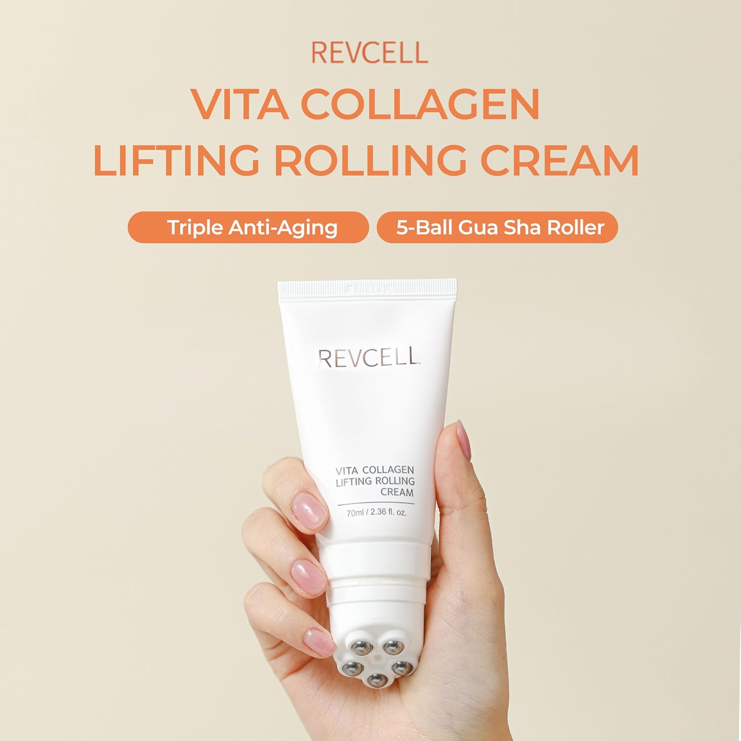 Revcell Vita Collagen Lifting Rolling Cream / 70ml / 66.9g / Yellow