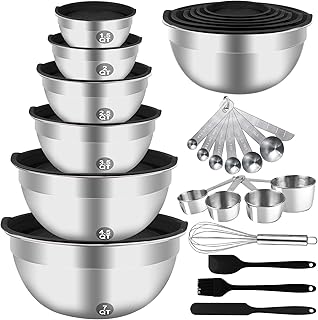 Mixing Bowls Set, 27PCS Stainless Steel Mixing Bowl with Lid Set, Large ...