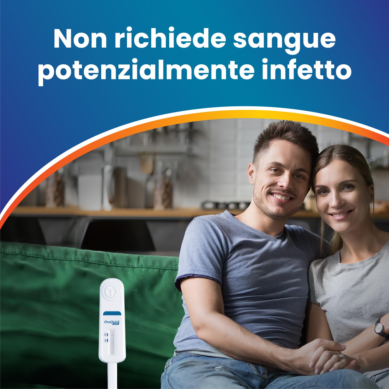 HIV Test Salivare Fluido Orale Rapido Fai Da Te. Indolore, Privato. Sensibilità 100% Accuratezza 99,8%. Il 1° Autotest che puoi fare da solo a casa o in viaggio. ORAQUICK Adeste.