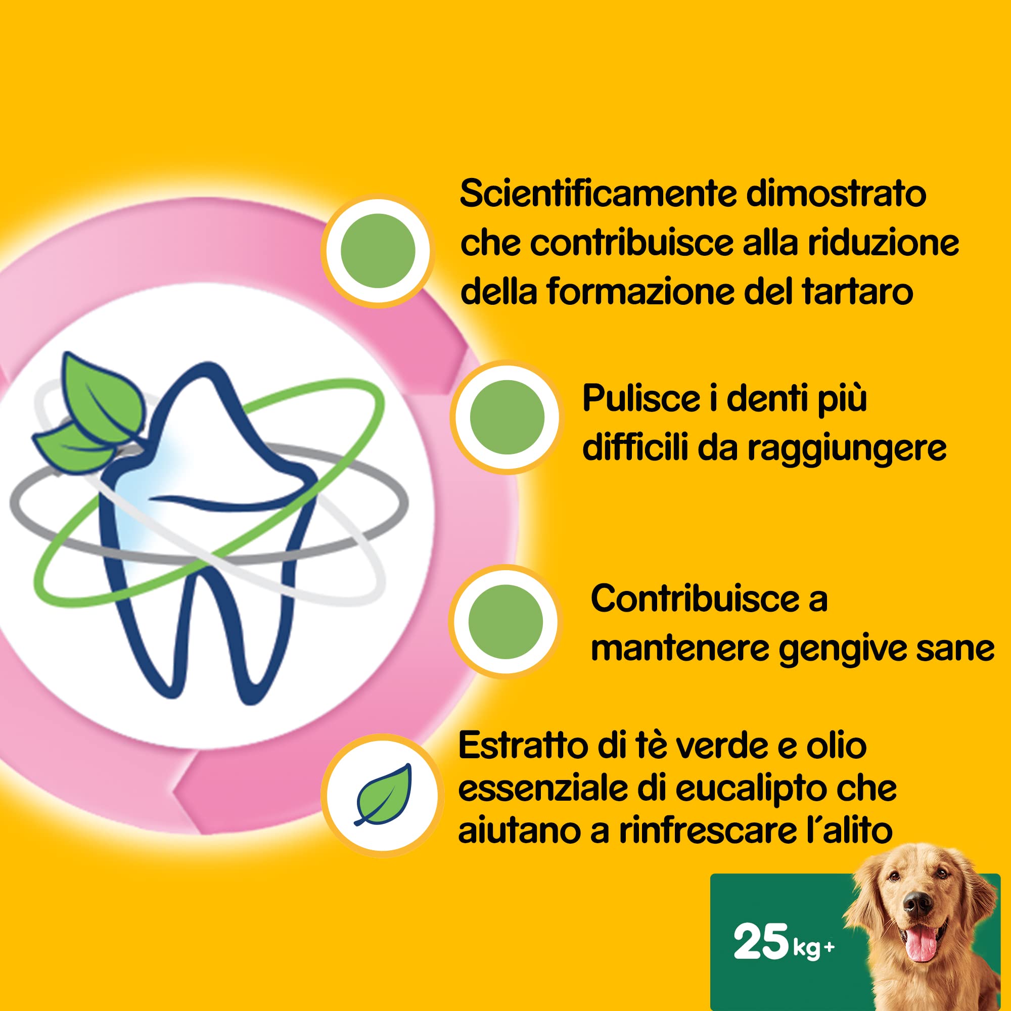 Pedigree Dentastix Fresh 70 Snack per la Igiene Orale (Cane Grande 25 kg+) 270 g 7 Bastoncini - 10 Pacchetti (70 Bastoncini in Totale)