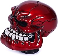 Bashineng Red Skull Shift Knob - Universal Gear Shifter Handle for Manual/Auto Cars Trucks SUVs w/ 3 Adapters