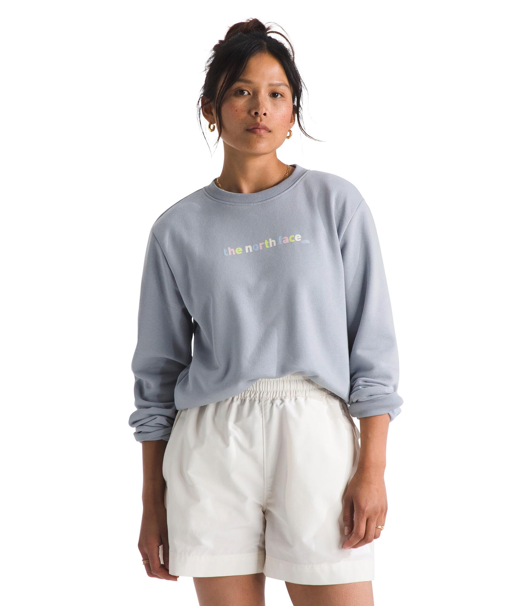 The North Face womens Evolution Proud Crew | Everyday Shirt With a Logo Graphic