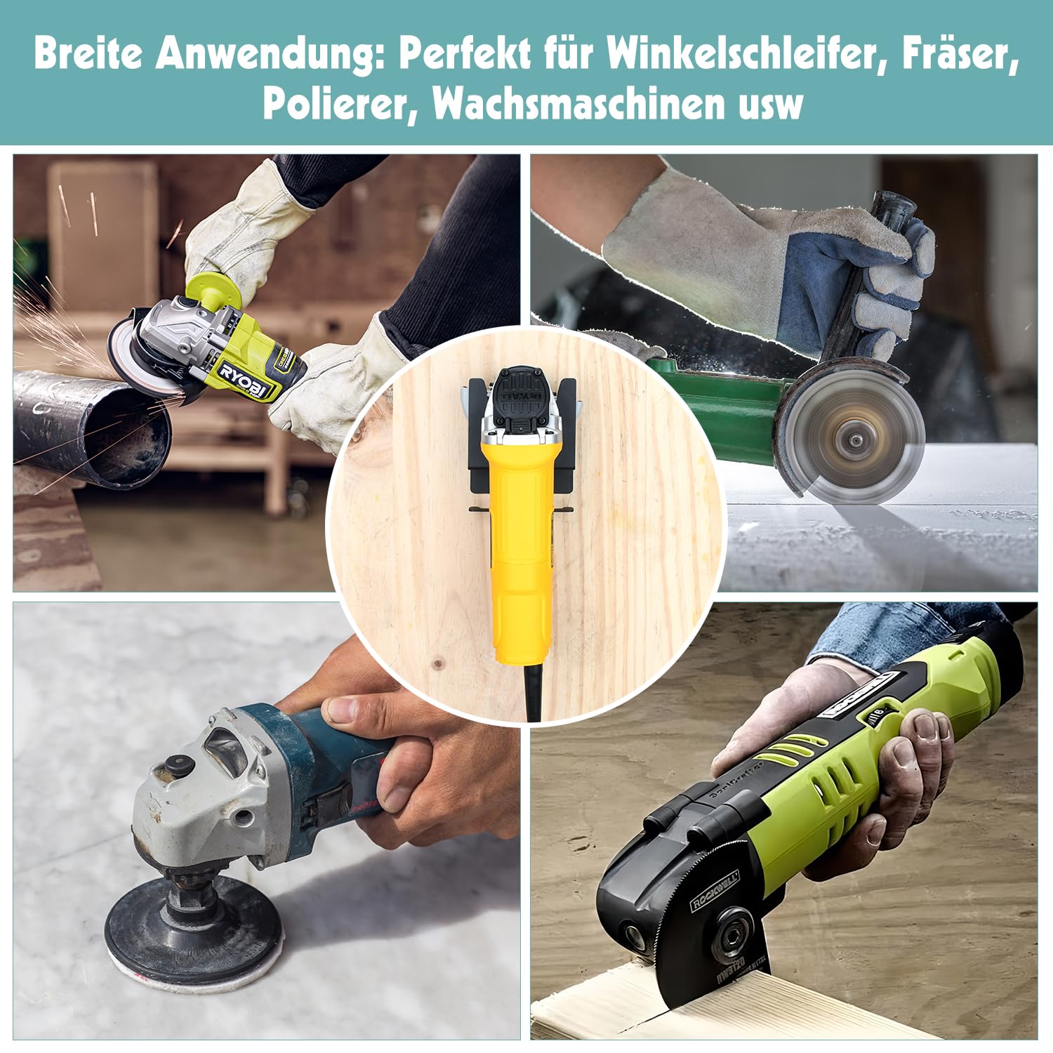 Supporto Da Parete Per Smerigliatrice Angolare - 2 Pezzi In Metallo, Per Attrezzi 5 Pollici - Foto 7