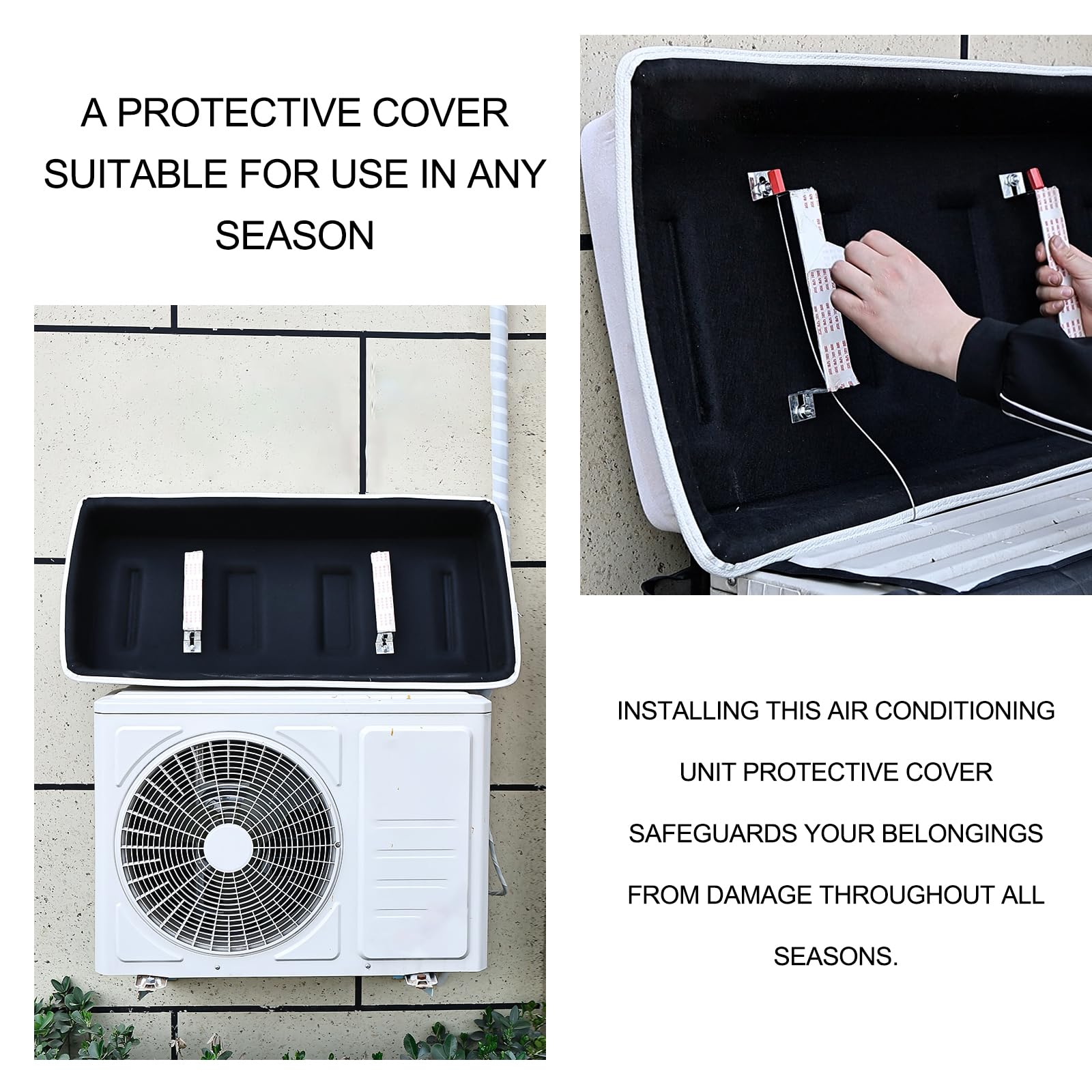 Capucha Equipo Aire Acondicionado Impermeable Cubre Aire Acondicionado Exterior Protector De MáQuina De Aire Acondicionado para Todas Las Estaciones Accesorios ,88*38cm