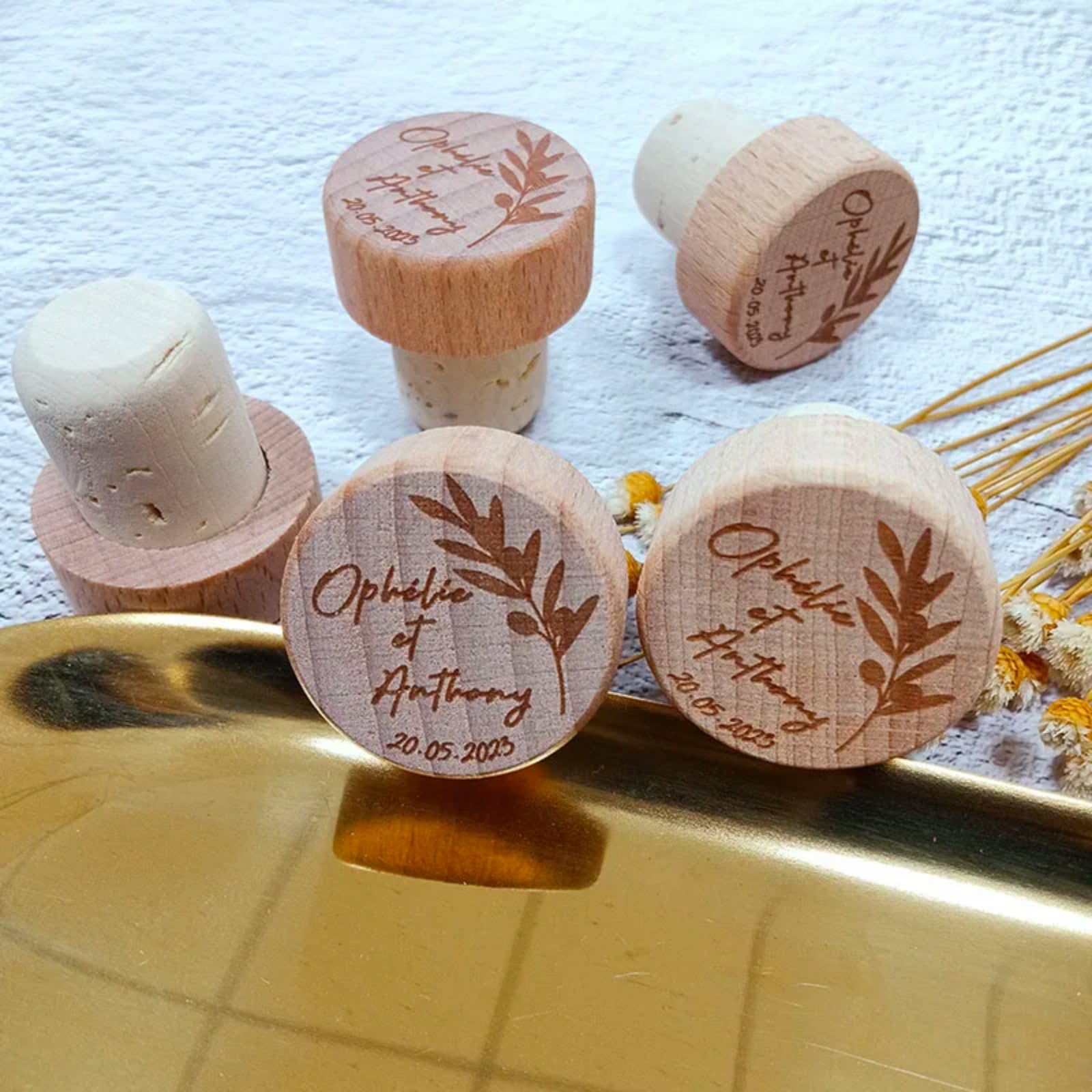 MXN Tapón de botella de vino personalizado, tapón de corcho para botella de vino, tapón de vino personalizado para recuerdos de boda para invitados, tapón de vino personalizado (80 unidades)