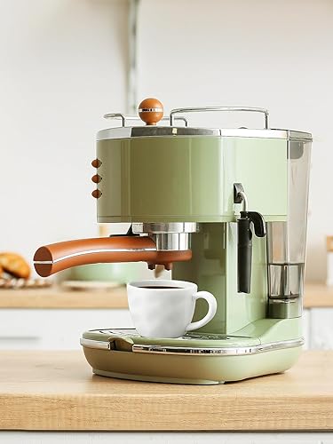 Miniatura 6 de Yedio Tazas y platillos de espresso con cucharas y soporte de metal, tazas de café de porcelana de 4 onzas, juego de 6 para bebida de capuchino,