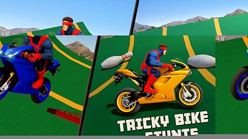 Miniatura 7 de Superhéroe Complicado Bicicleta Carrera Juegos De Niños , Araña Héroe Motor Bicicleta Carreras Juegos 3d, Imposible Mega Rampa Bicicleta Truco Juegos, Superhéroe Bicicleta Juegos Motocicleta Juegos