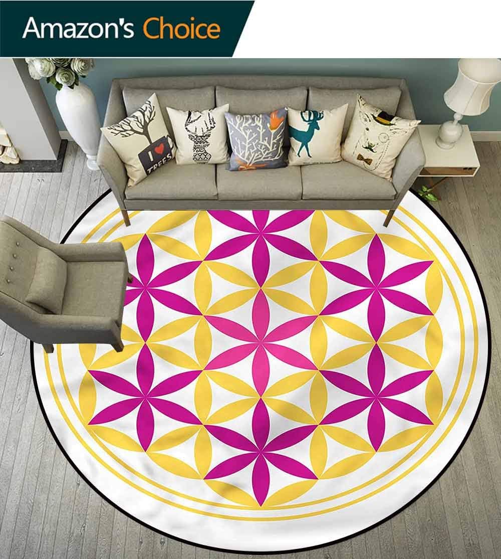 RUGSMAT Sacred Geometry Round Area Rug Reversible Floor Carpet,Mystic Cosmos Sign Carpet Door Pad For Bedroom/Living Room/Balcony/Kitchen Mat Round-31
